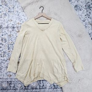 LOGO by Lori Goldstein Sun Faded Cotton Top Rib Trim US Small A546431-OAT